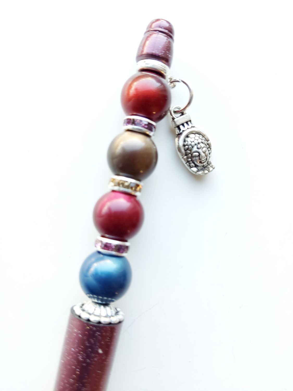 Kralenpen DIY pakketje bordeaux met boeddha