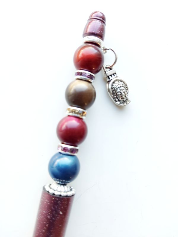 Kralenpen DIY pakketje bordeaux met boeddha