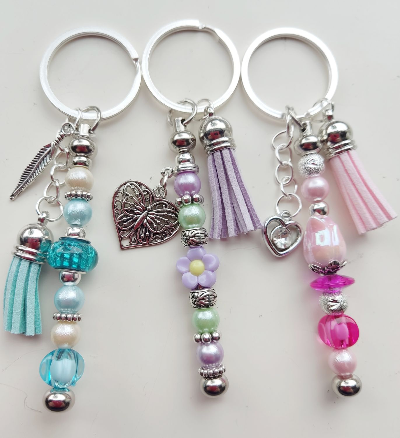 DIY boxje Sleutelhangers 3 pastel (inhoud voor 3 stuks)