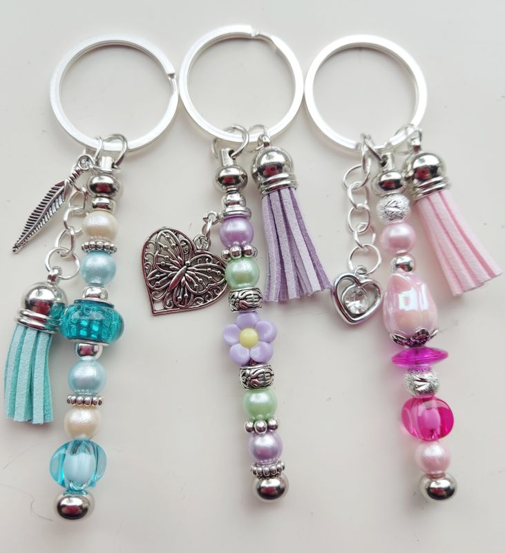 DIY boxje Sleutelhangers 3 pastel (inhoud voor 3 stuks)