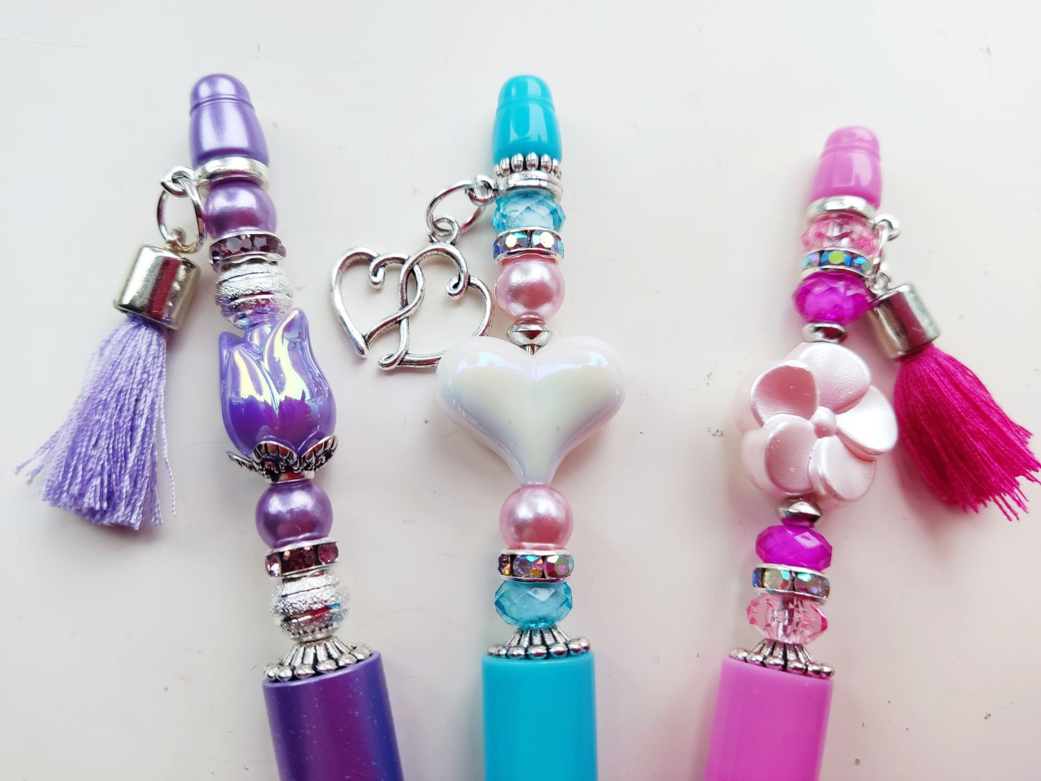 DIY boxje Kralenpennen 3 stuks roze,blauw,lila