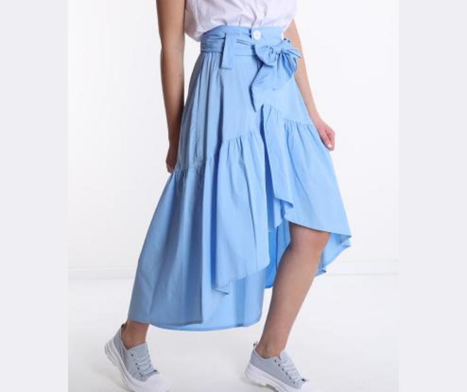 'True Blue' Cotton Wrap Skirt