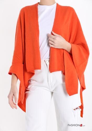 Orange knit  shawl