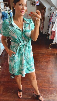 Tropical storm shirt dress
