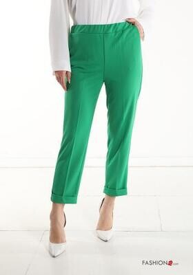 Green fold up trouser