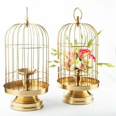 Wide Bird Cage Candle Holder