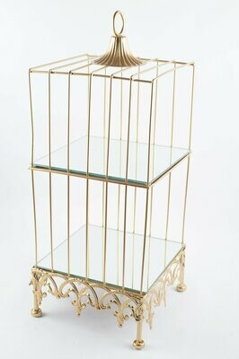 Square Gold Cage Large 63x28x27cm