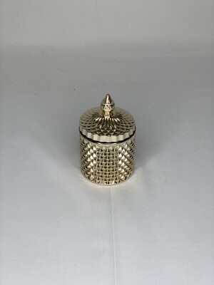 Hammered Bucket With Lid Gold