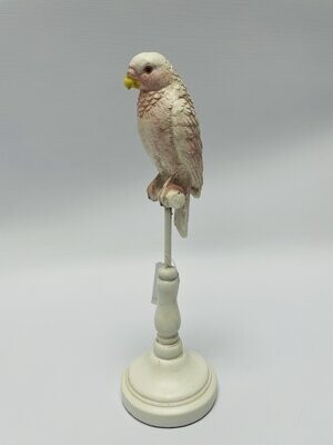 One Ceramic Budgie On Stand