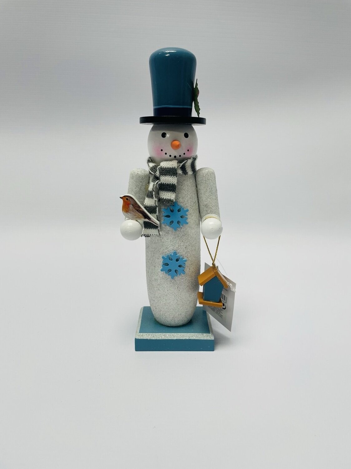 Snowman Nutcracker With Bird House 25cm