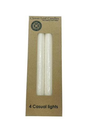 Candle Casual Lights 2.2x25cm White X4