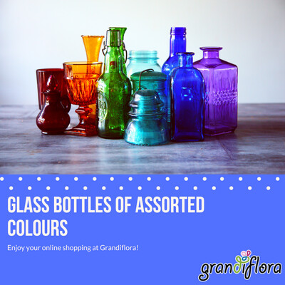 Glass bottles of Assorted Colours