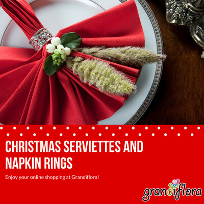 Christmas Serviettes And Napkin Rings