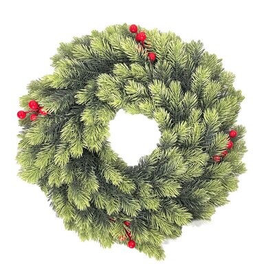 Green Wreath With Berries 40cm