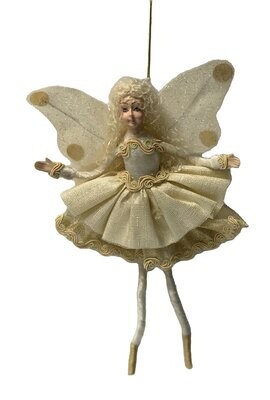 Fairy With Light & Dark Gold Dress 32cm