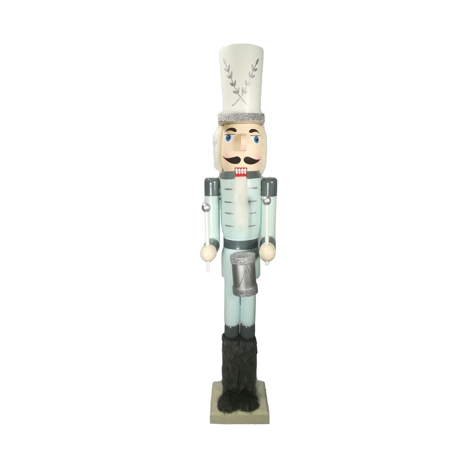 Nutcracker Silver With Drum 89cm