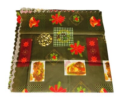 Tablecloth Green With Red Bows 150x275cm