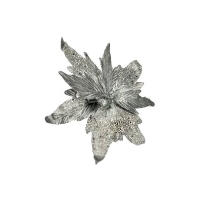 Silver And Glitter Poinsettia 26cm