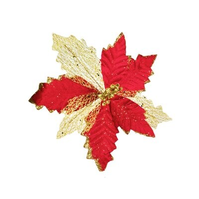 Red And Gold Poinsettia 26cm
