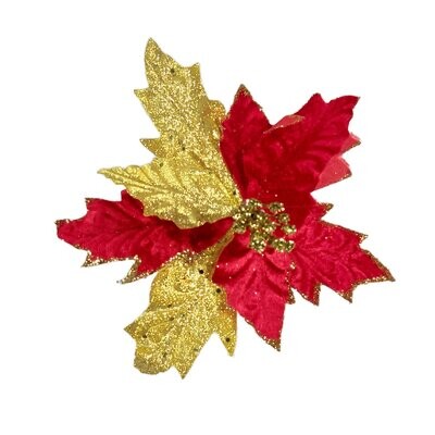 Red And Gold Poinsettia 20cm