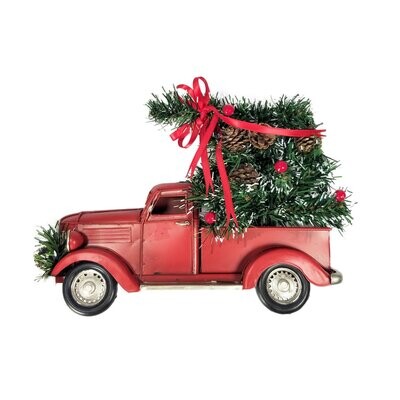 Red Truck With Tree