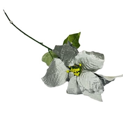 Poinsettia 76cm Silver