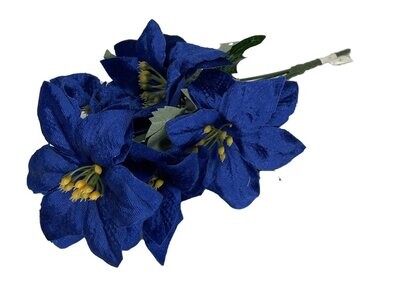 Poinsettia 5 Heads 33x12cm Blue