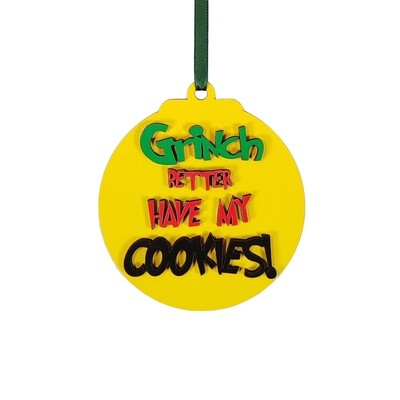 Grinch Baubles 9.5cm - Grinch Cookies