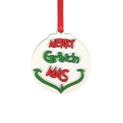Grinch Baubles 9.5cm - Merry Grinchmas