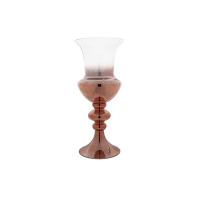 Rose Gold/Clear Vase Footed Medium