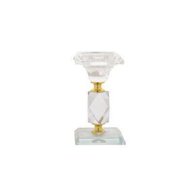 Crystal Stand With Gold Sqr 11.8cm