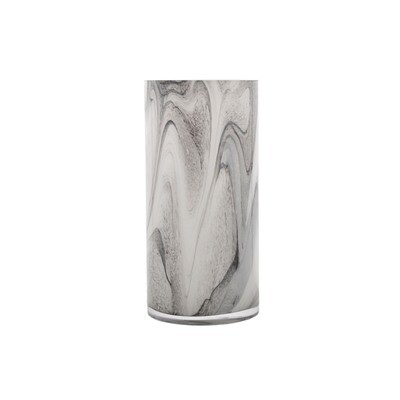 Glass Cylinder Marble Vase 12x25cm