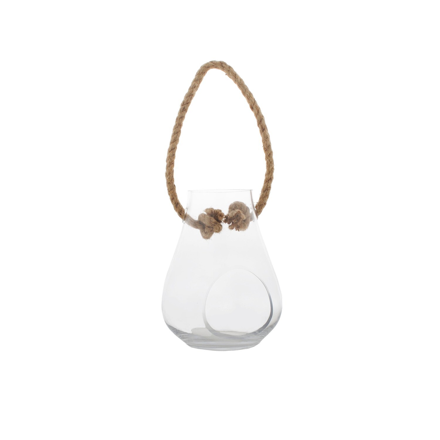 Hang Rope Glass Vase Large 20x25cm decorations