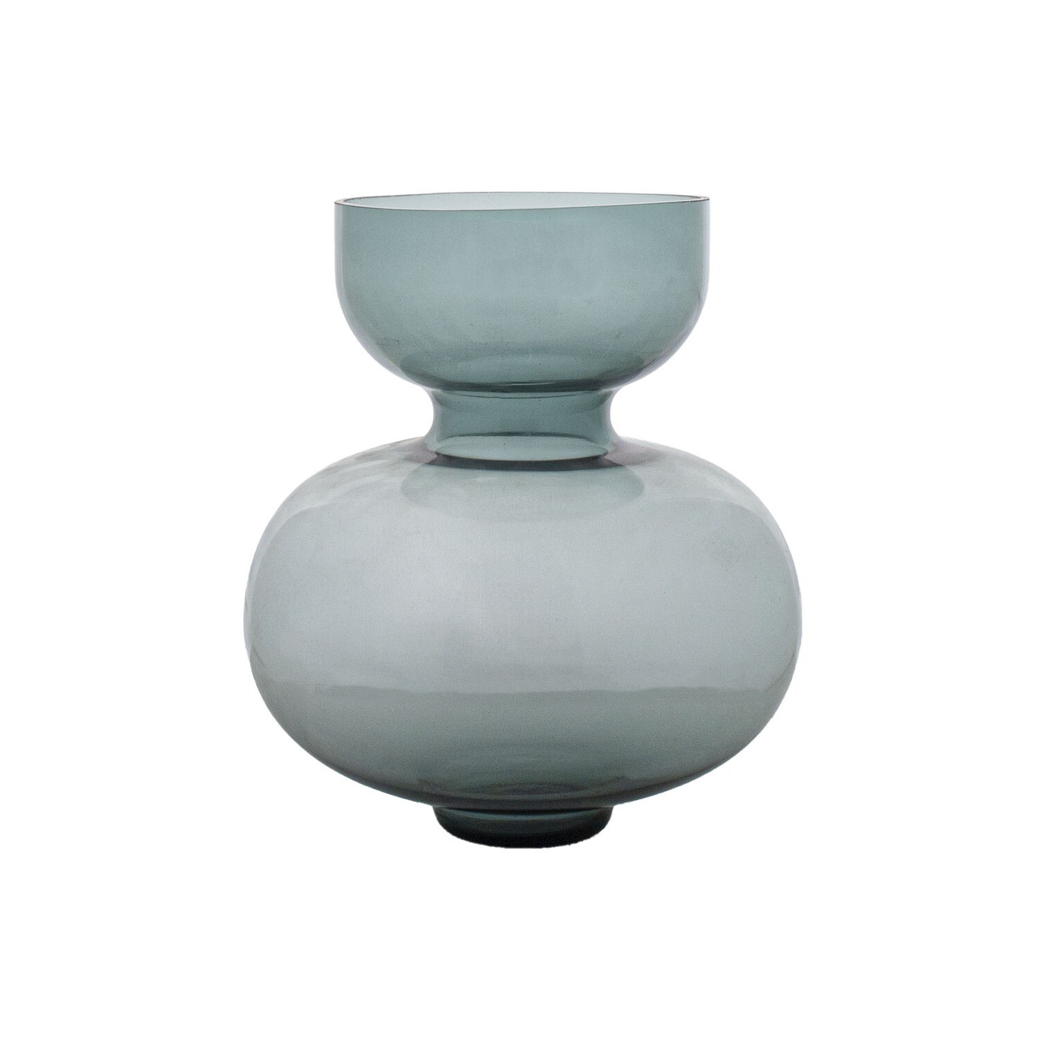 Glass Vase Grey 22x25cm