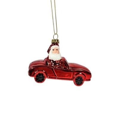 Car With Santa Red Hanging Ornament 10.8x4.5x6.5cm