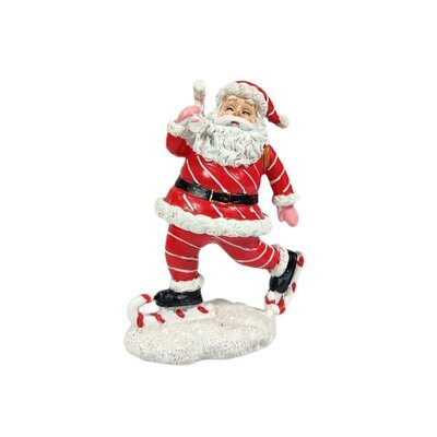 Santa Skating On Candy Cane Scates 11x7.2x15.4cm