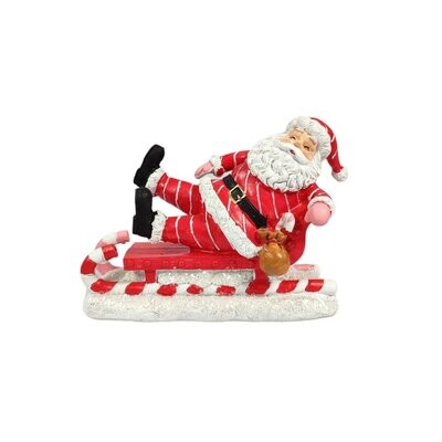 Santa Riding On A Candy Cane Sleigh 11x7.2x15.4cm