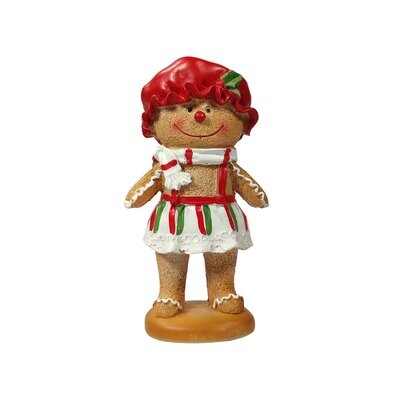 Gingerbread Girl With Red Hat 5.5X8.5X16cm