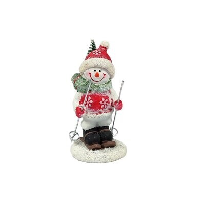 Snowman With Tree - Feet Together 6.7x5.4x12.3cm