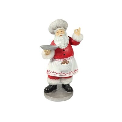 Santa With Serving Plate And Gingerbread Man 14.5x16.5x30cm