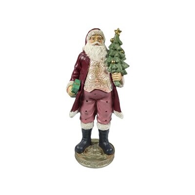 Santa Holding Xmas Tree 12.5x15.5x32.5cm