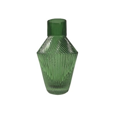 Vase Glass 12x12x12x20cm - Dark Green