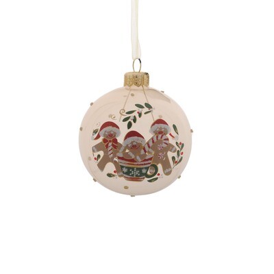 Bauble Glass Transparent Shiny Gingerbread