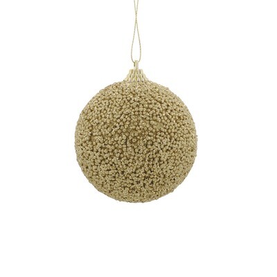 Bauble With Glitter Gold 8cm