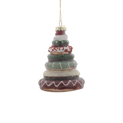 Donut Glass Stack With Squigels 8x8x11cm