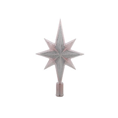 Star Tree Topper Glitter Blush Pink 6.5x14.5x25.5cm
