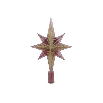 Star Tree Topper Glitter Velvet Pink 6.5x14.5x25.5cm