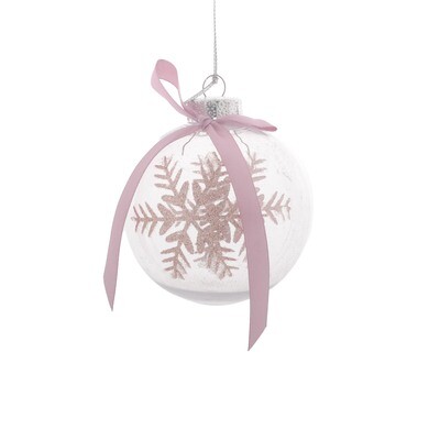 Bauble Transparent With Snowflake 8cm