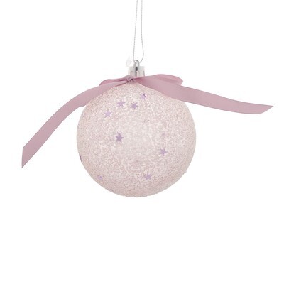 Bauble With Pink Star 8cm