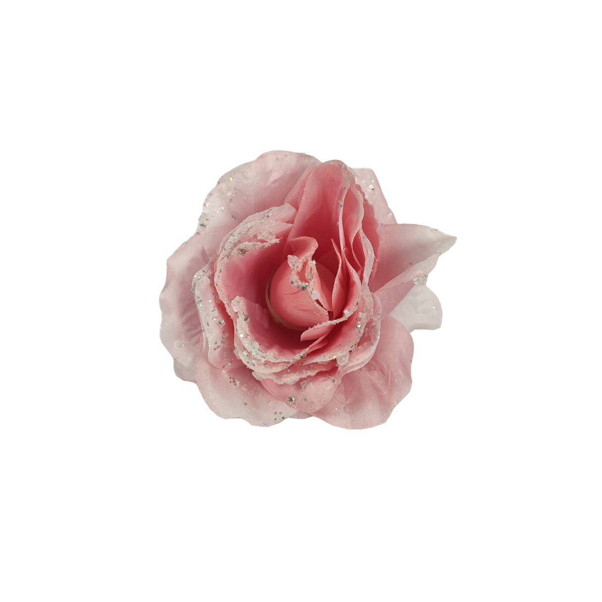 BLUSH PINK ROSE ON CLIP 14X8.5CM
